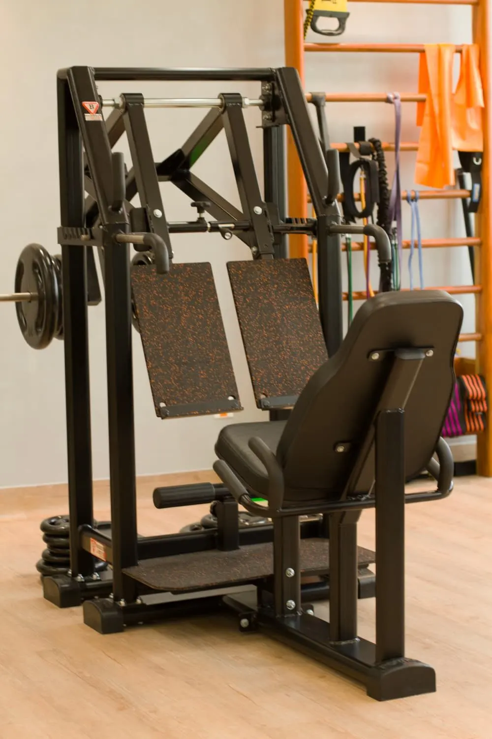 Equipamento de musculação com apoio para as costas
